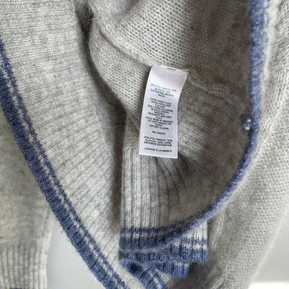 Vineyard Vines Lofty Fisherman Mock Neck Cableknit Sweater XL Gray Alpaca Wool - Picture 13 of 13